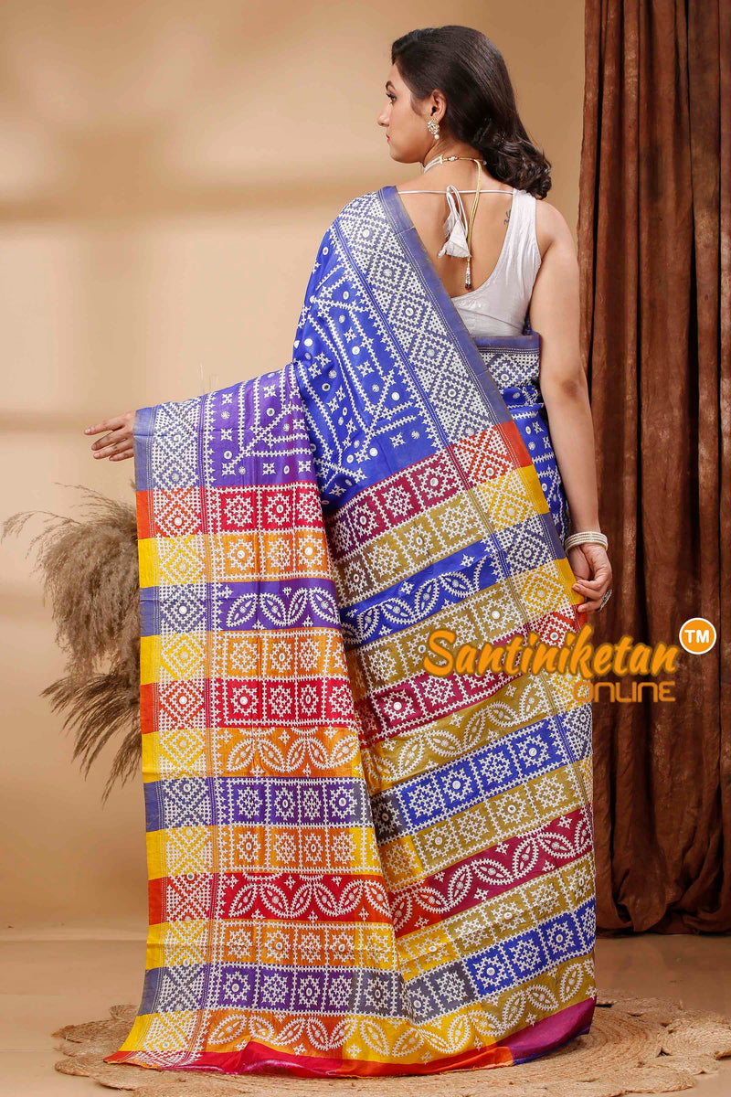 Pure Bishnupur Silk(Katan) Gujarati Stitch Saree SN202417075