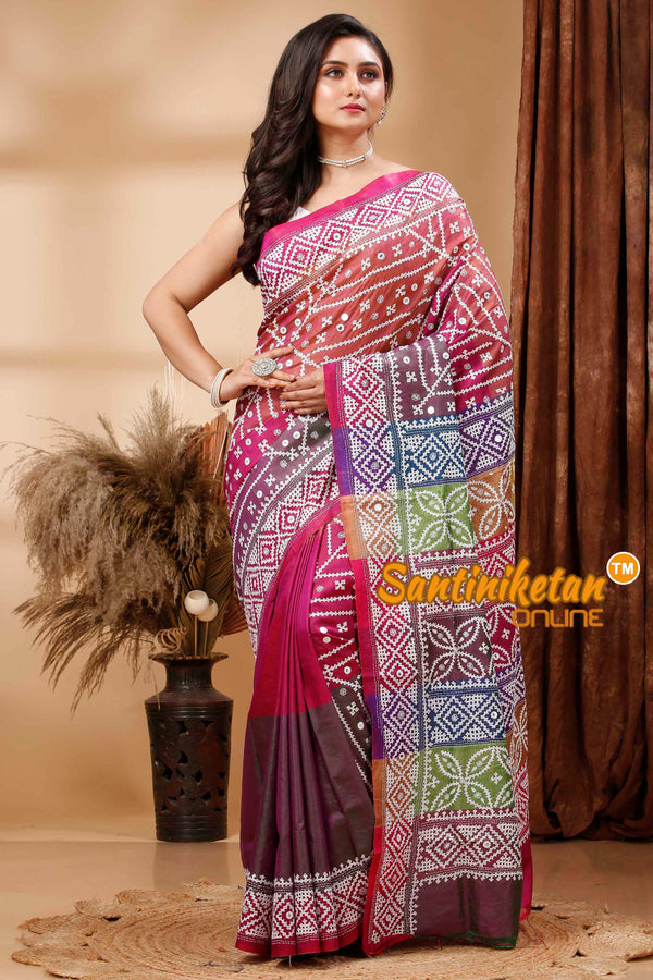 Pure Bishnupur Silk(Katan) Gujarati Stitch Saree SN202417081