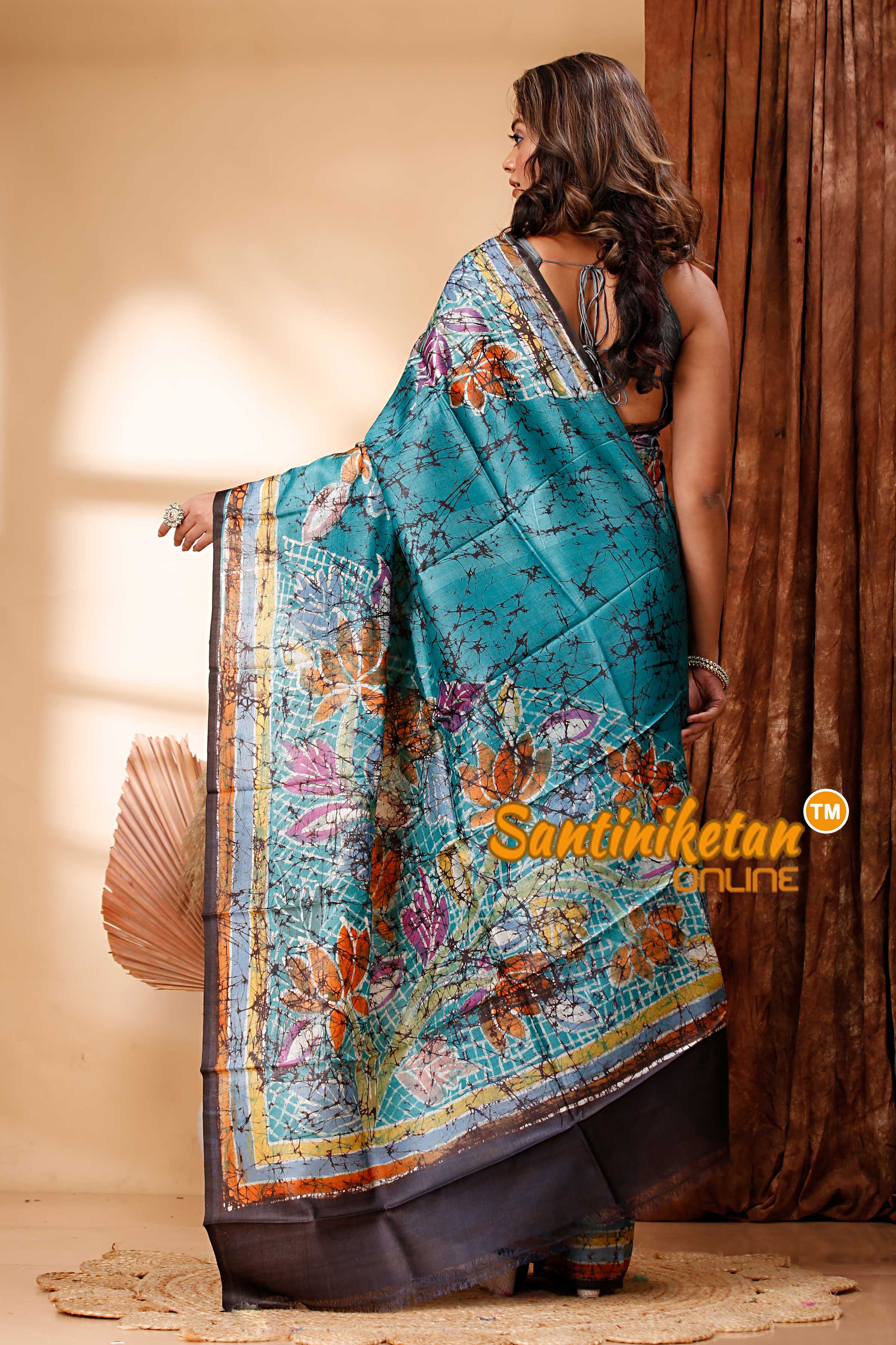 Hand Batik On Pure Tussar Silk Saree SN202418431
