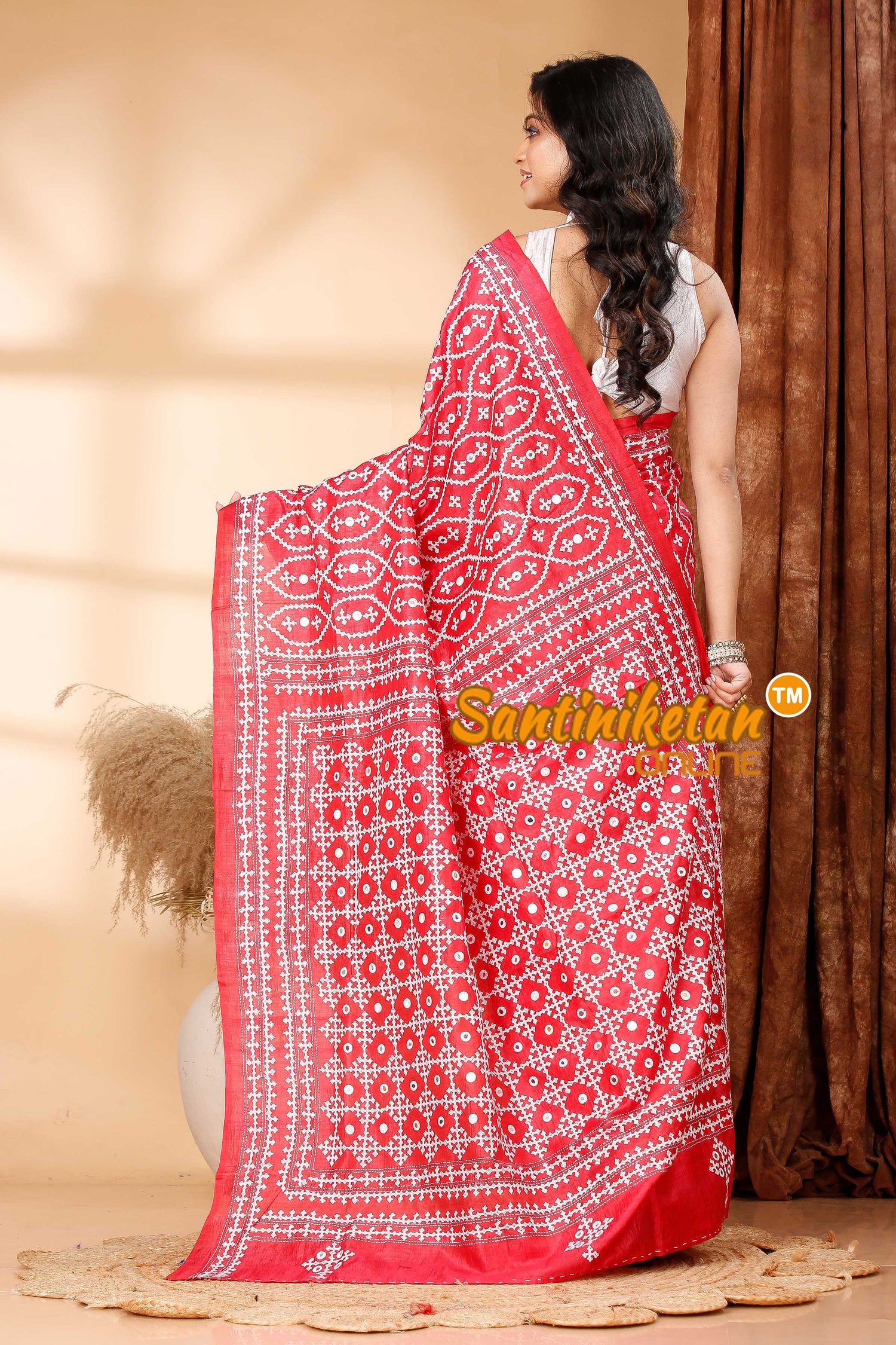Pure Murshidabad Silk Gujrati Stitch Saree SN202419014