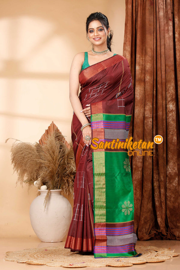 Bishnupur Katan Silk Saree With Kalakhetra Work SN202419336