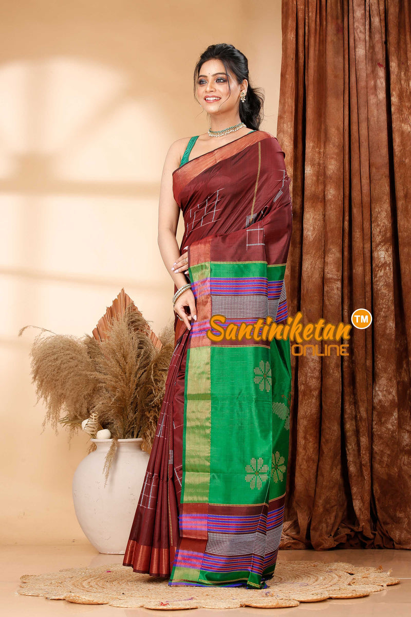 Bishnupur Katan Silk Saree With Kalakhetra Work SN202419336