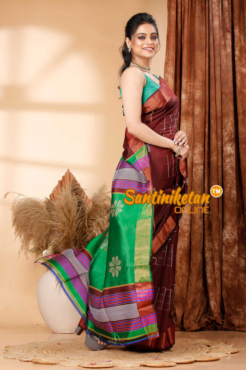 Bishnupur Katan Silk Saree With Kalakhetra Work SN202419336