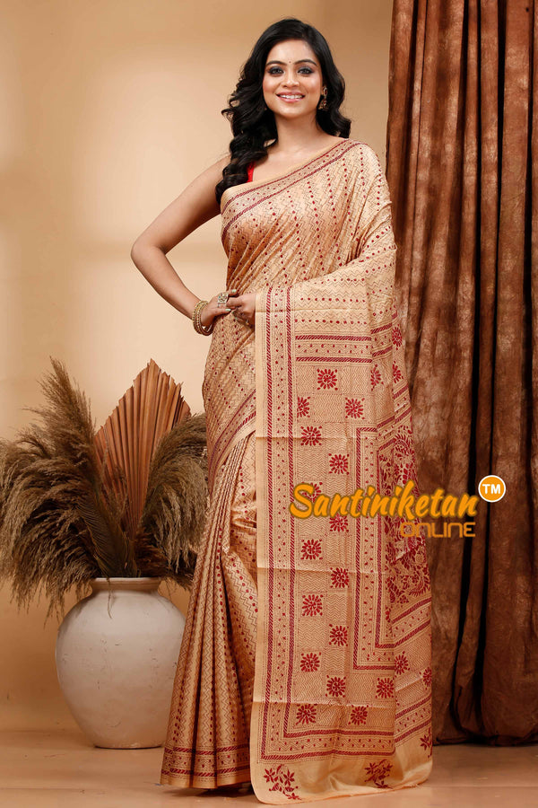 Pure Bangalore Silk Kantha Stitch Saree SN202419650