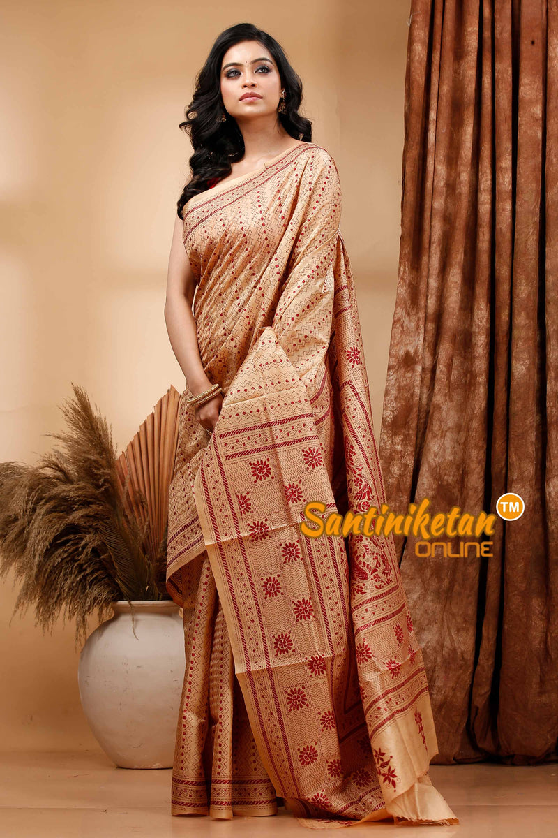 Pure Bangalore Silk Kantha Stitch Saree SN202419650