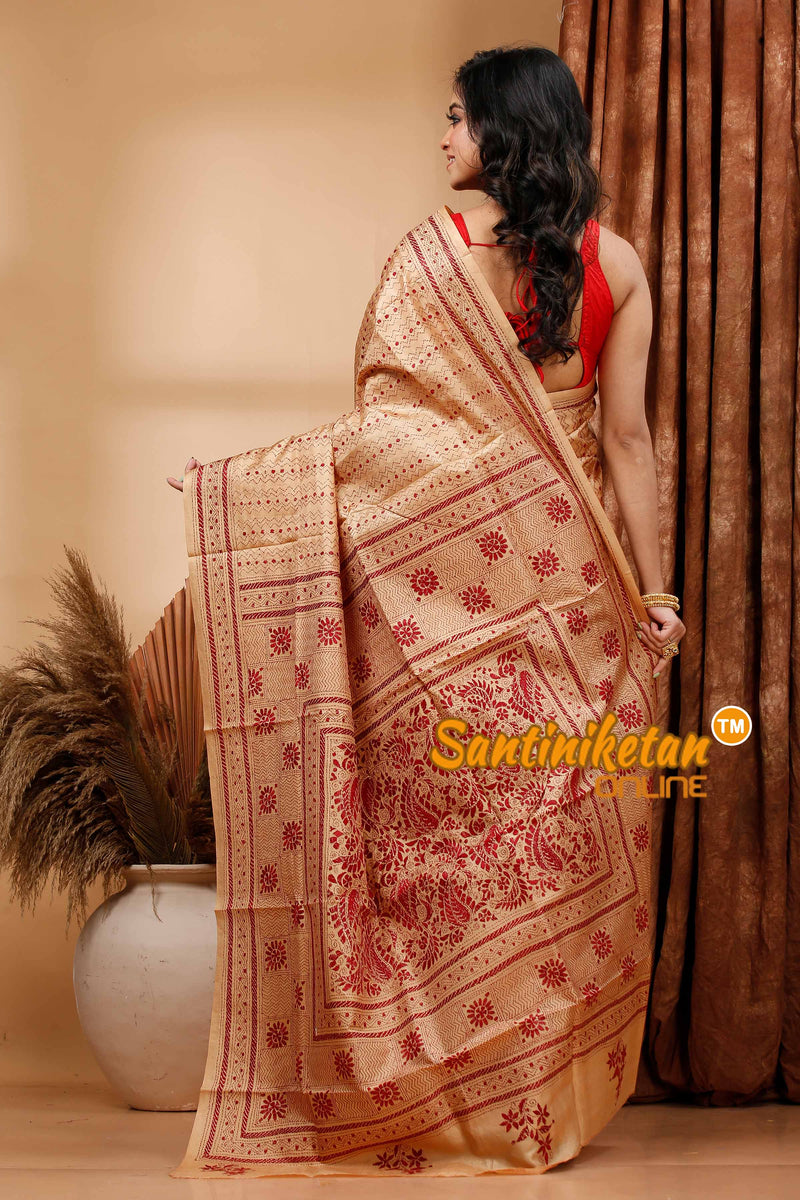 Pure Bangalore Silk Kantha Stitch Saree SN202419650