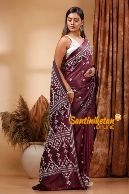Butter Silk Gujrati Stitch Saree SN202419730