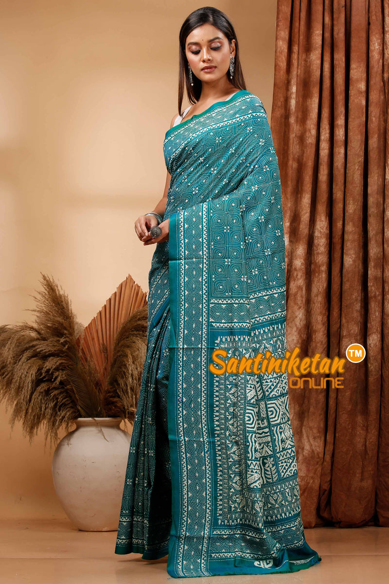 Pure Bangalore Silk Kantha Stitch Saree SN202419931