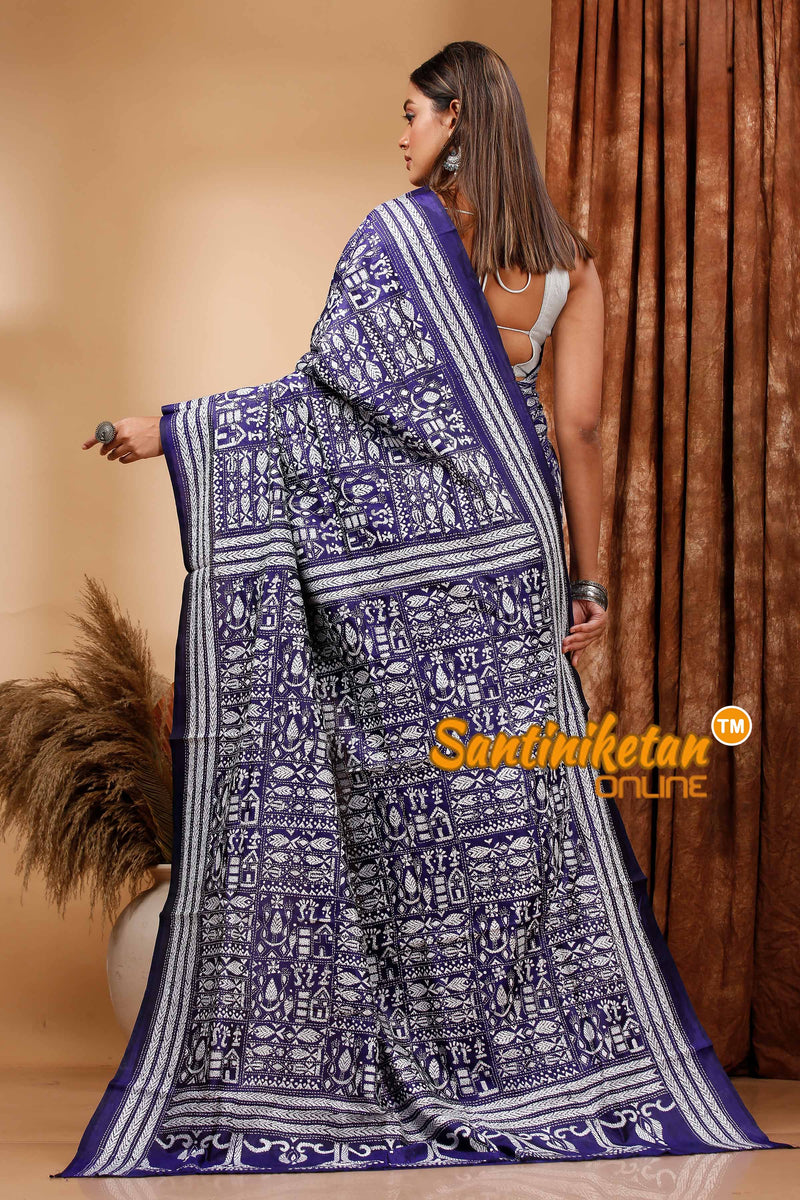 Pure Bangalore Silk Kantha Stitch Saree SN202419986