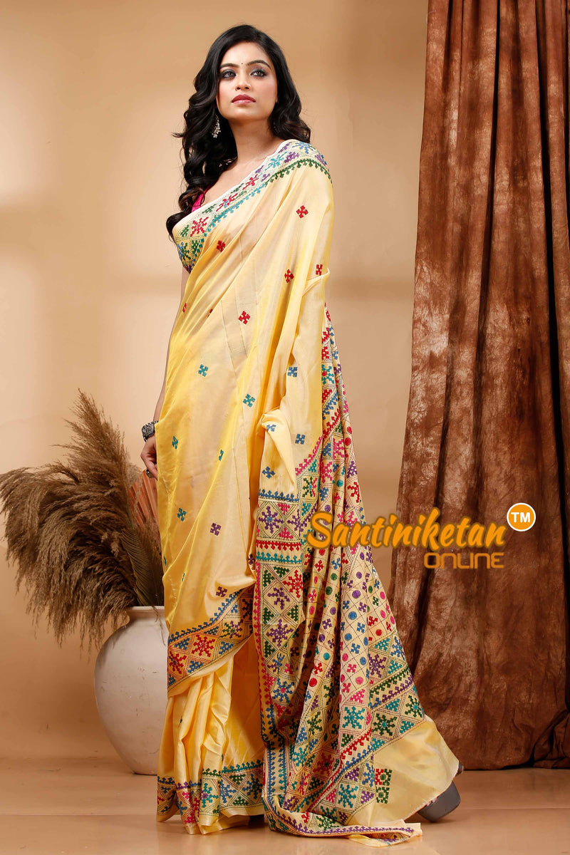 Butter Silk Gujrati Stitch Saree SN202420031