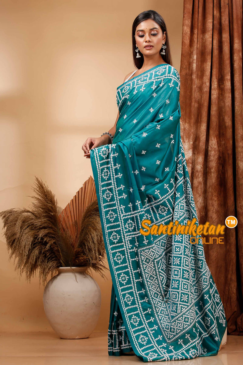 Butter Silk Gujrati Stitch Saree SN202420071