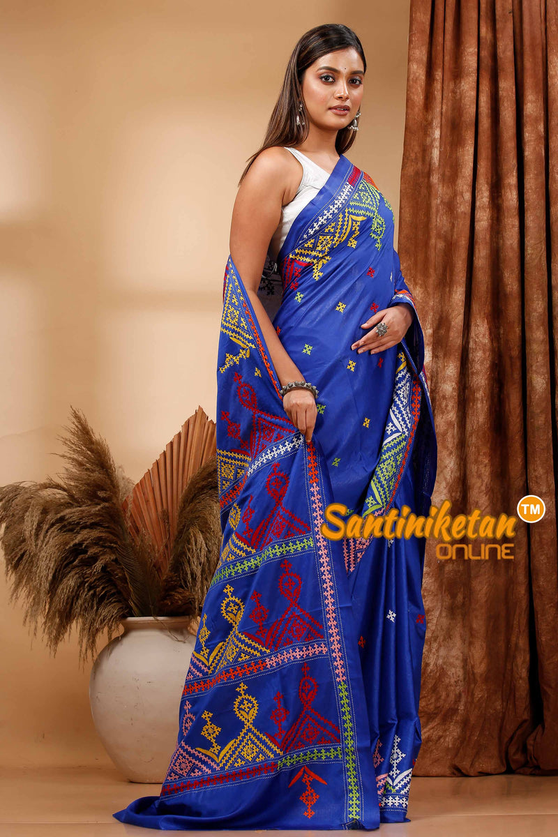 Butter Silk Gujrati Stitch Saree SN202420116