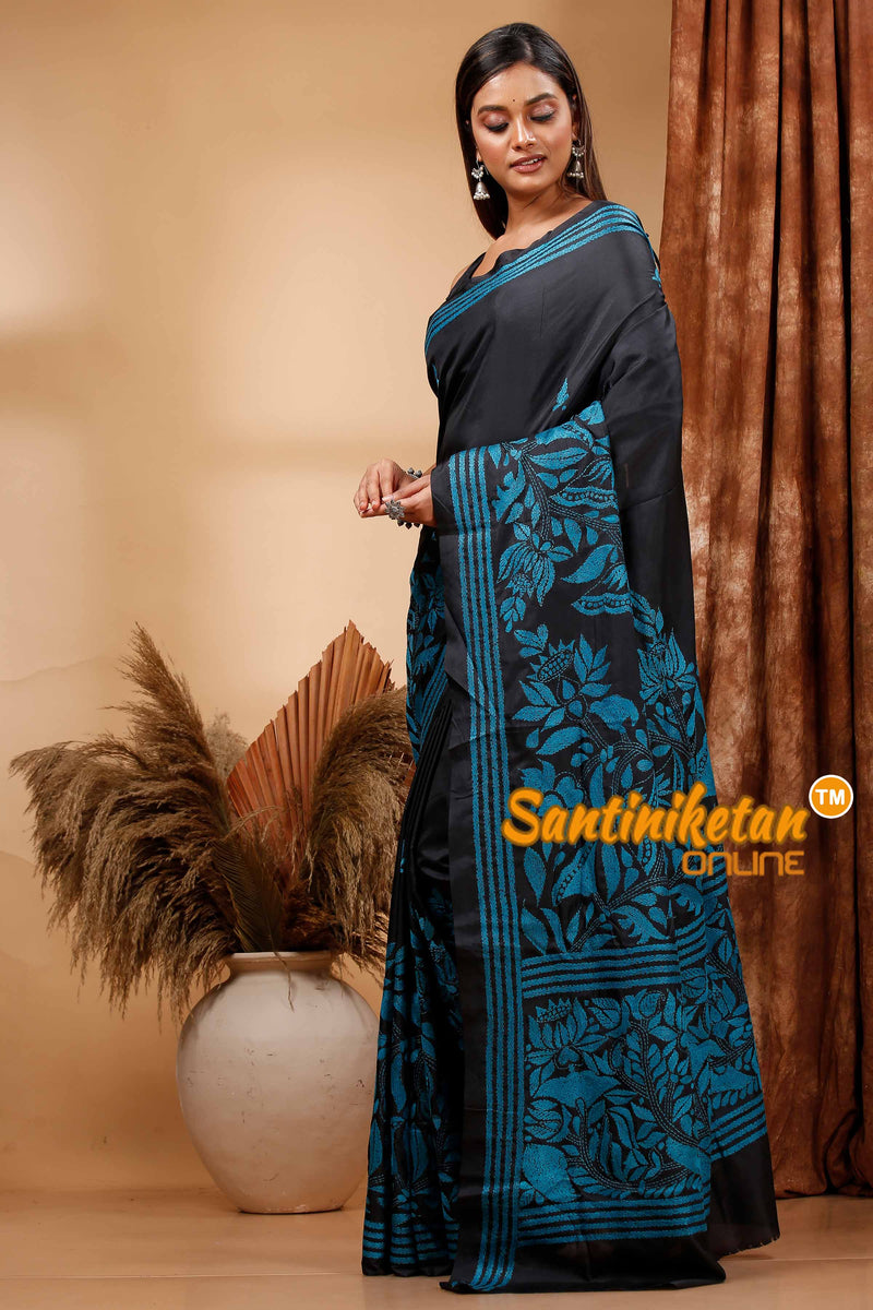 Butter Silk Kantha Stitch Saree SN202420236