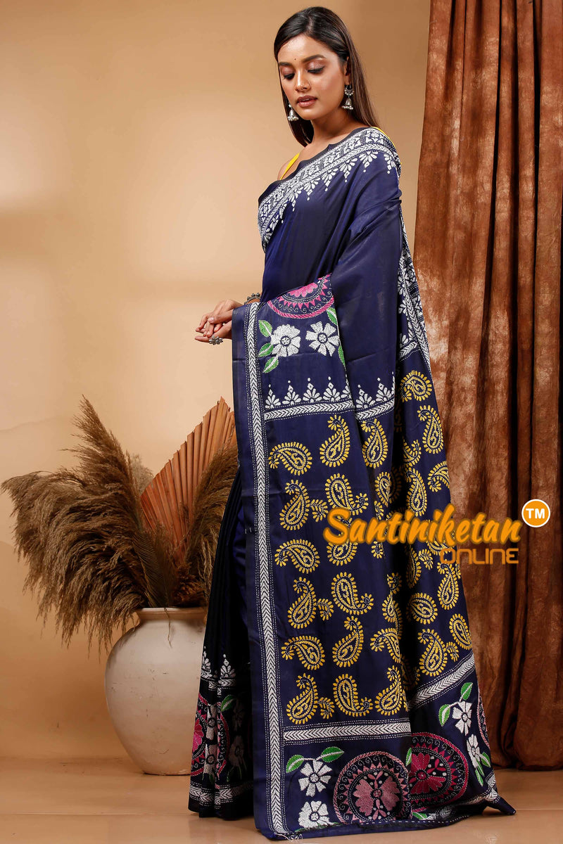 Butter Silk Kantha Stitch Saree SN202420291