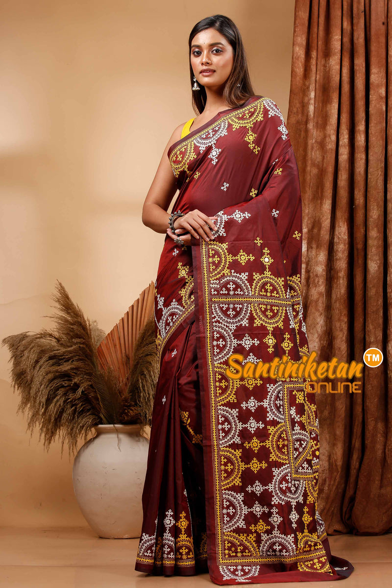 Butter Silk Gujrati Stitch Saree SN202420296