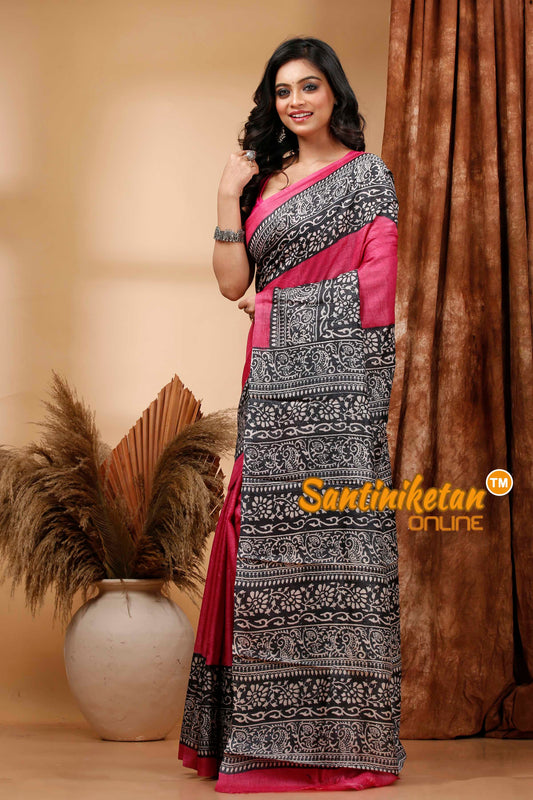 Pure Tussar Hand Block Painted Saree SN202420397