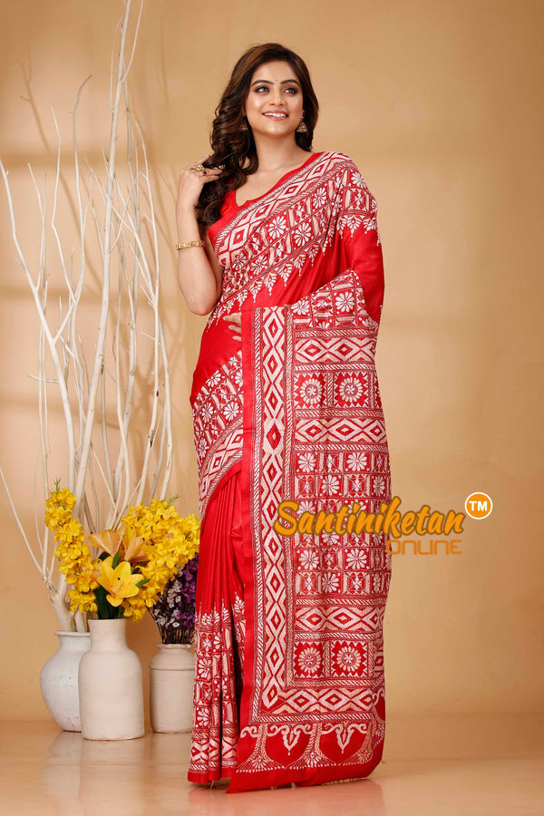 Pure Bangalore Silk Kantha Stitch Saree SN202420555