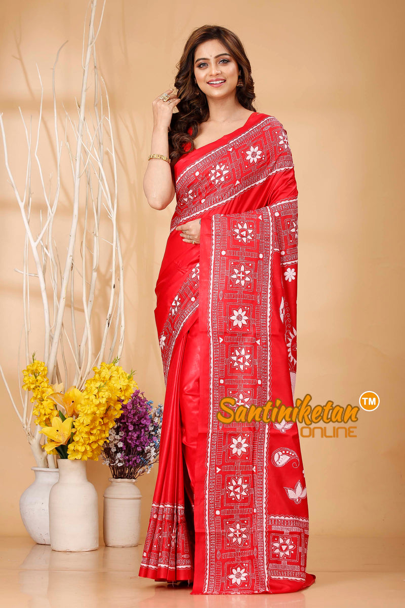 Pure Bangalore Silk Kantha Stitch Saree SN202420791