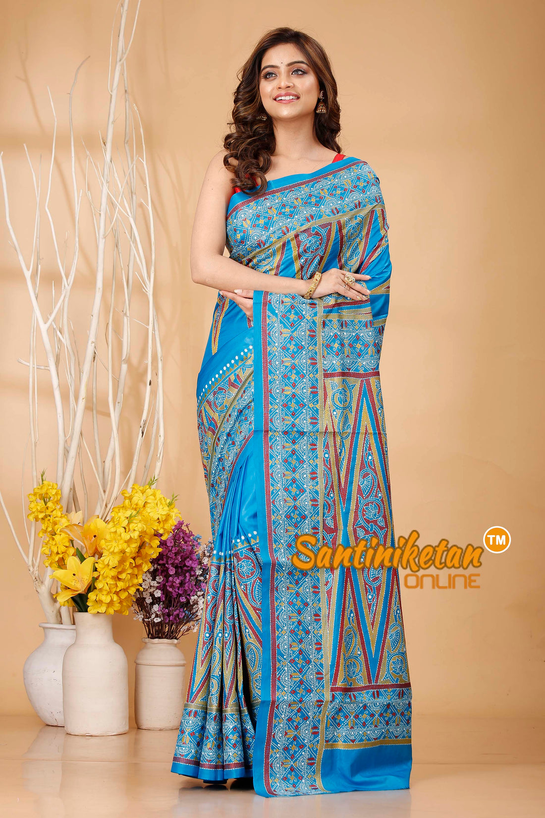 Pure Bangalore Silk Kantha Stitch Saree SN202420806