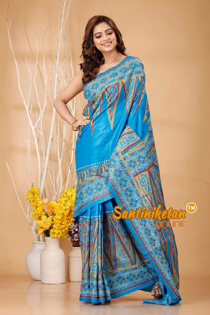 Pure Bangalore Silk Kantha Stitch Saree SN202420806