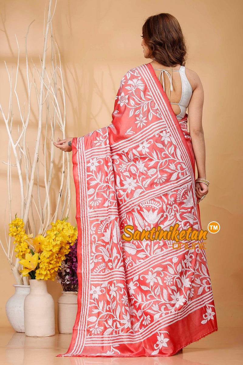 Butter Silk Kantha Stitch Saree SN202420830