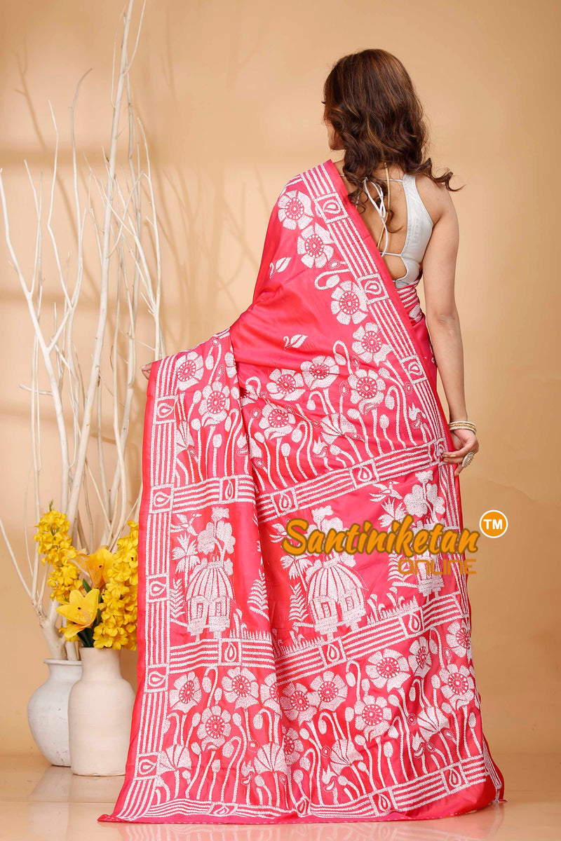 Butter Silk Kantha Stitch Saree SN202420870