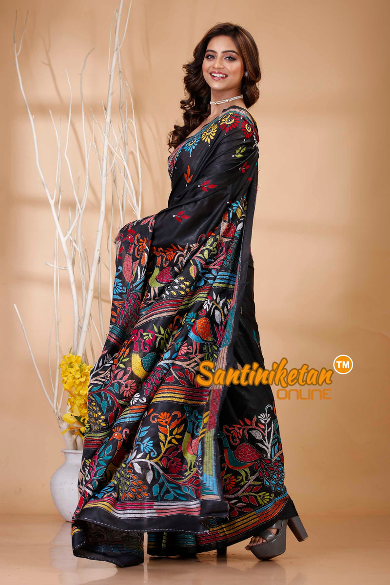 Butter Silk Kantha Stitch Saree SN202421039