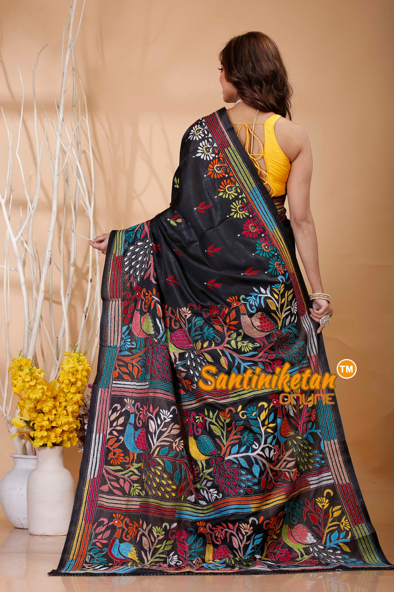 Butter Silk Kantha Stitch Saree SN202421039