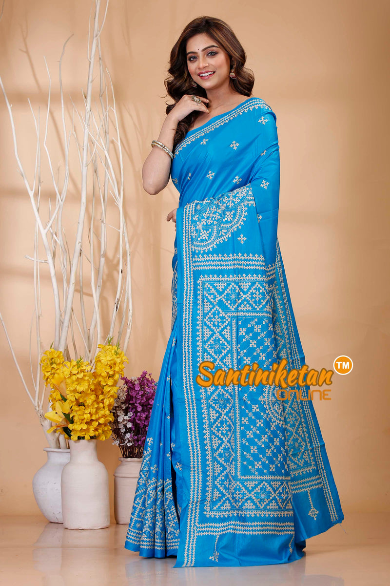 Pure Bangalore Silk Gujrati Stitch Saree SN202421079