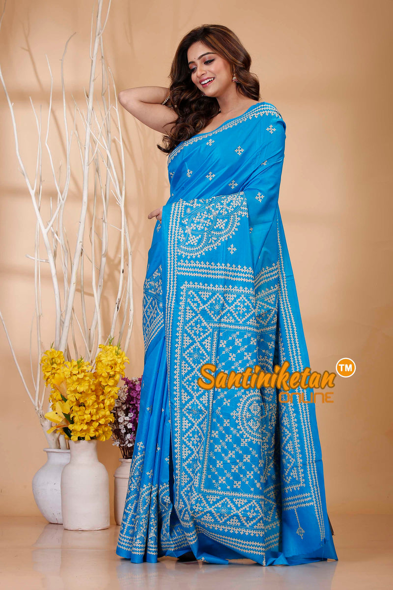 Pure Bangalore Silk Gujrati Stitch Saree SN202421079