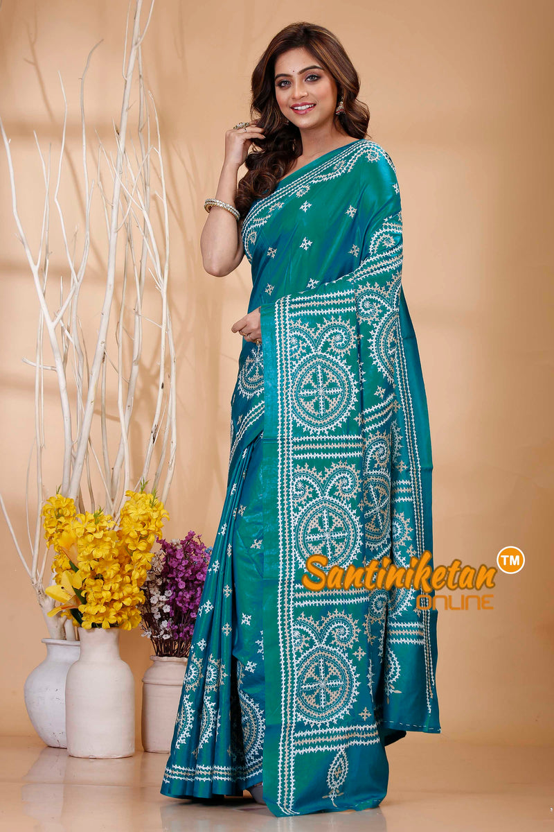 Pure Bangalore Silk Gujrati Stitch Saree SN202421084