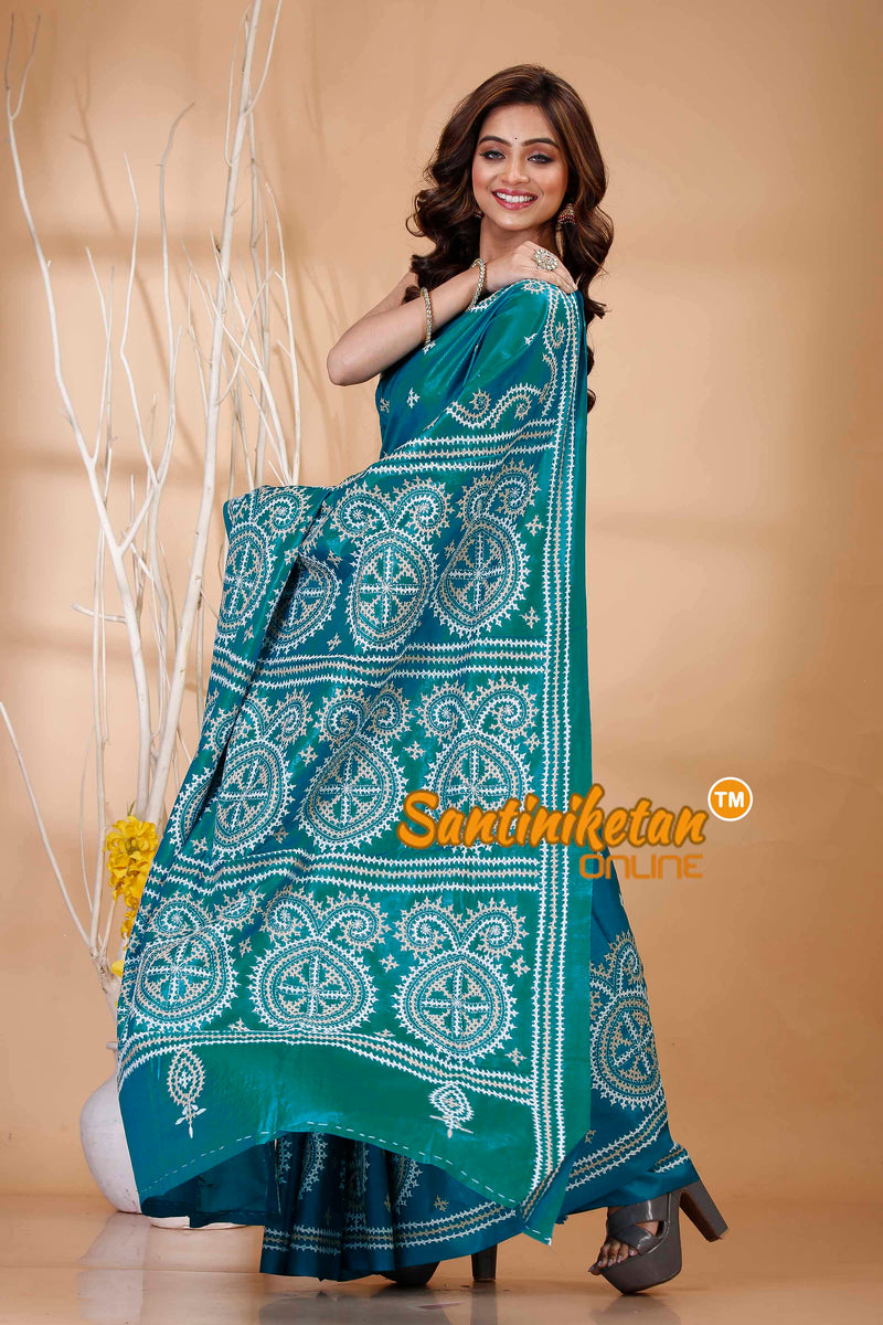 Pure Bangalore Silk Gujrati Stitch Saree SN202421084