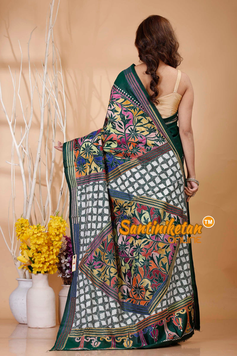 Pure Bangalore Silk Kantha Stitch Saree SN202421094