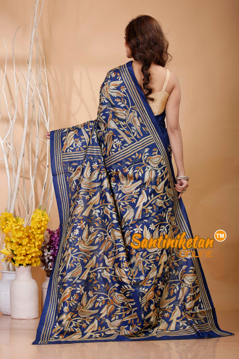 Pure Bangalore Silk Kantha Stitch Saree SN202421120