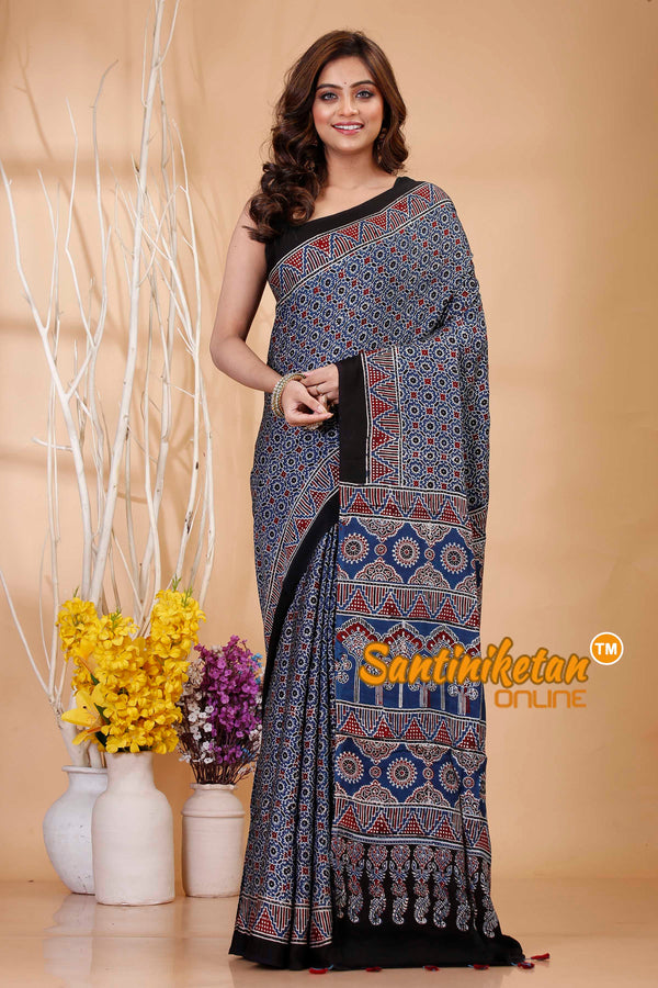 Ajrakh Hand Block On Modal Silk SN202421212