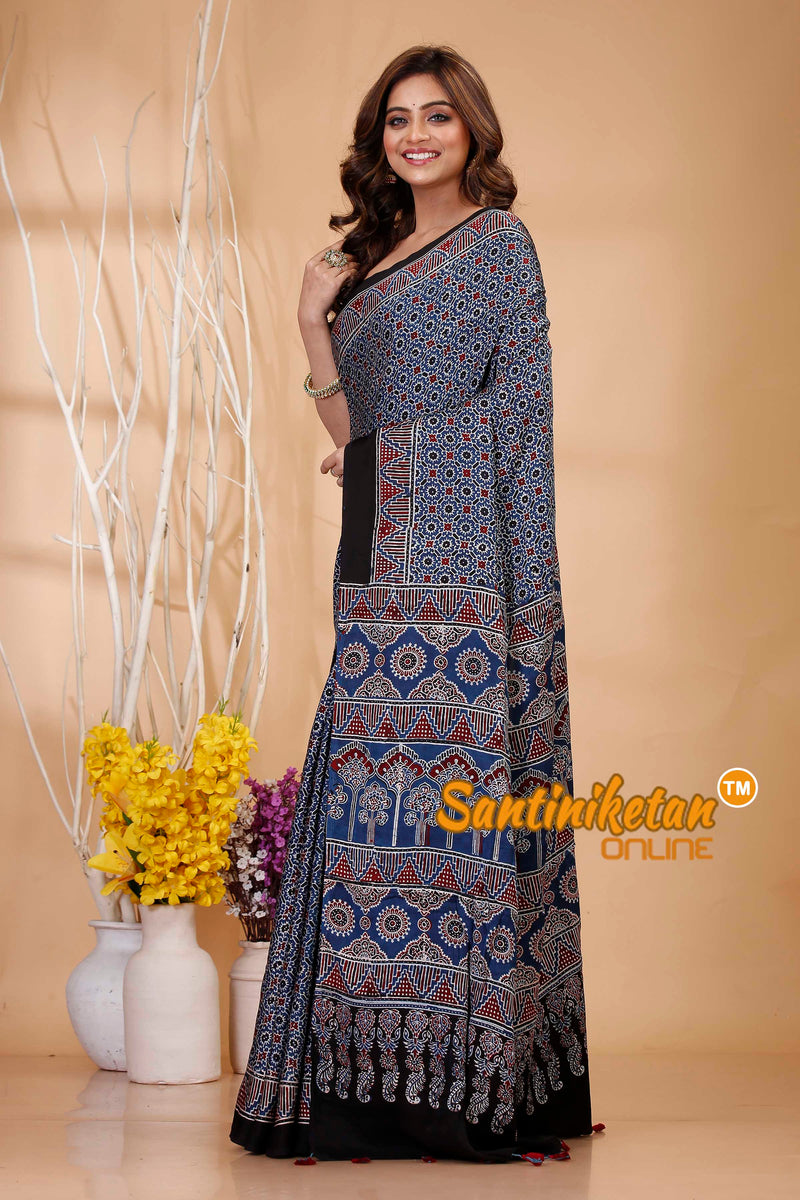 Ajrakh Hand Block On Modal Silk SN202421212