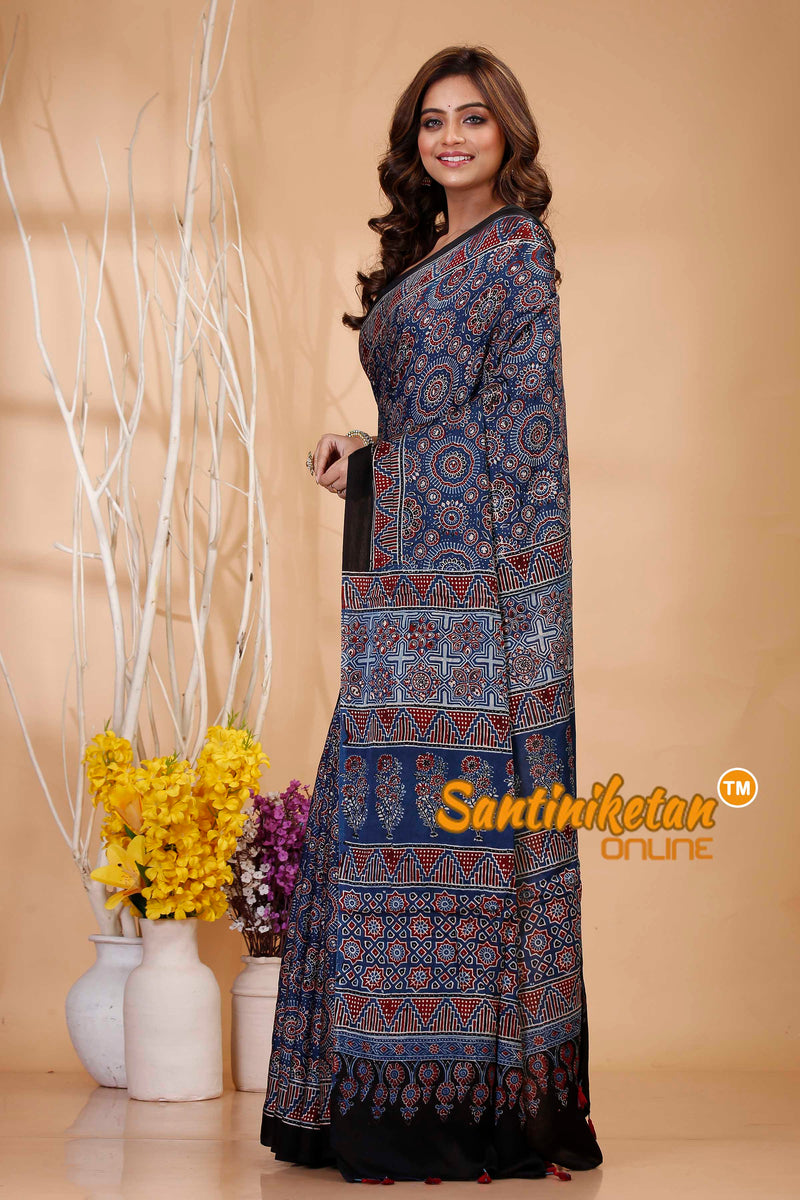 Ajrakh Hand Block On Modal Silk SN202421227