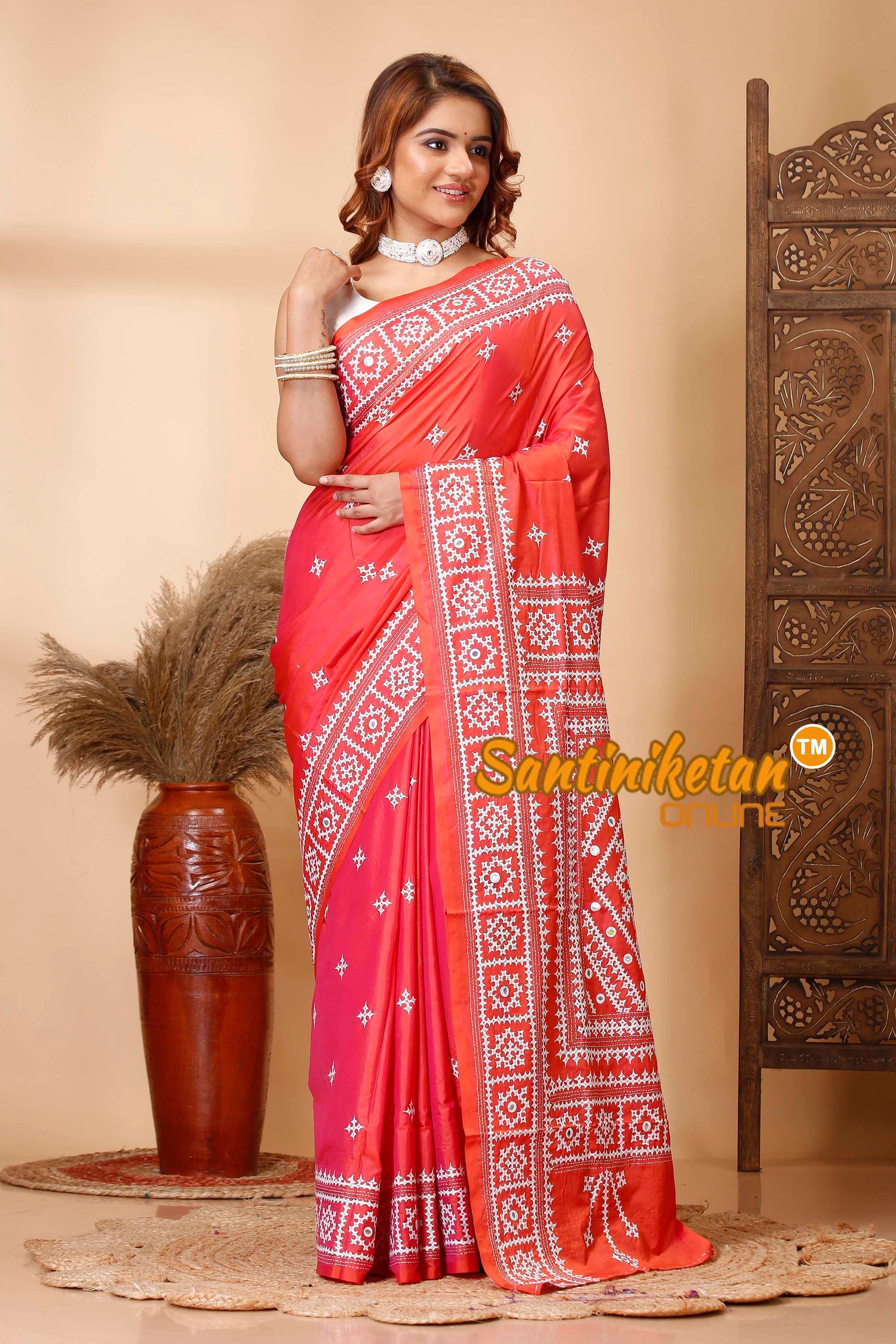 Butter Silk Gujrati Stitch Saree SN202521356