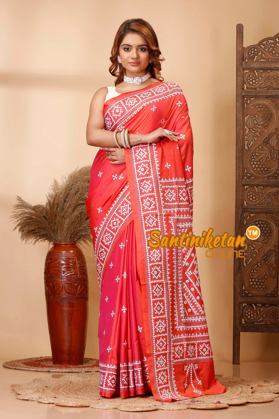 Butter Silk Gujrati Stitch Saree SN202521356