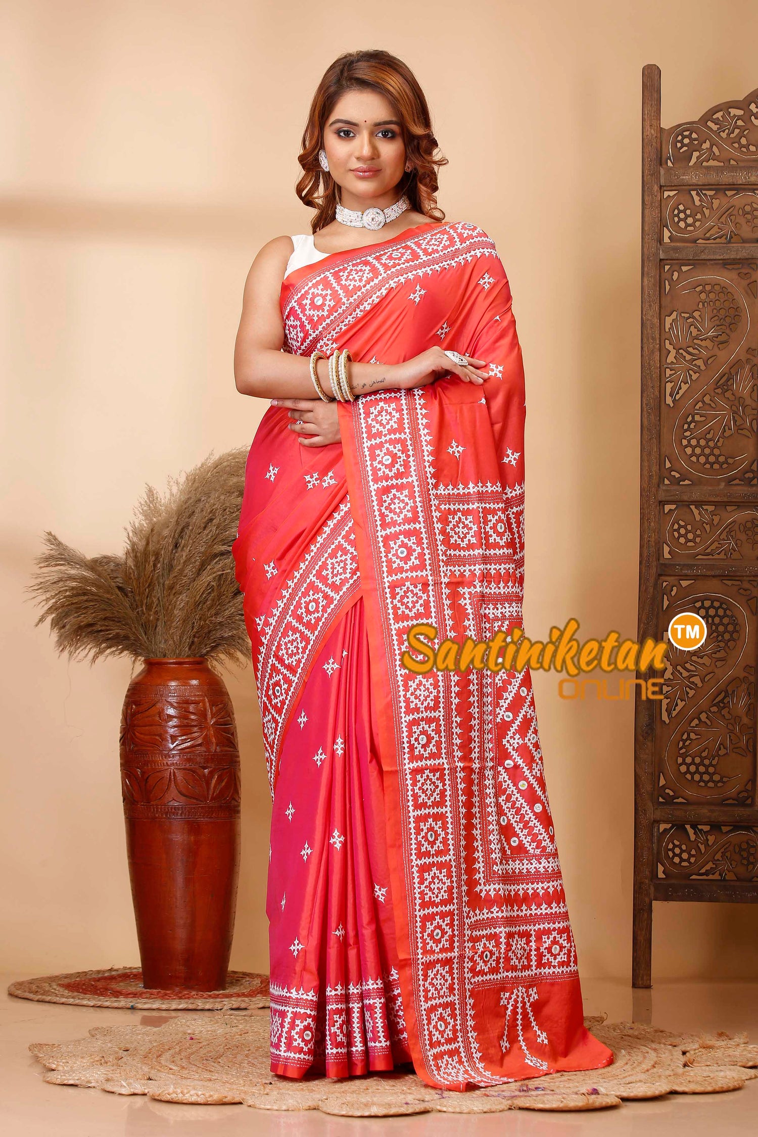 Butter Silk Gujrati Stitch Saree SN202521356