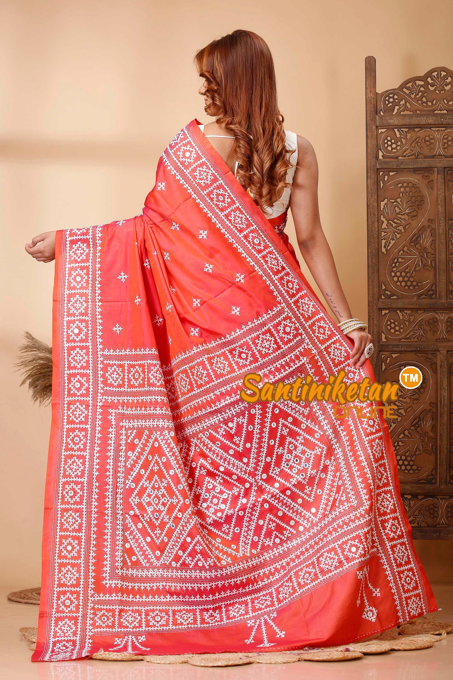 Butter Silk Gujrati Stitch Saree SN202521356