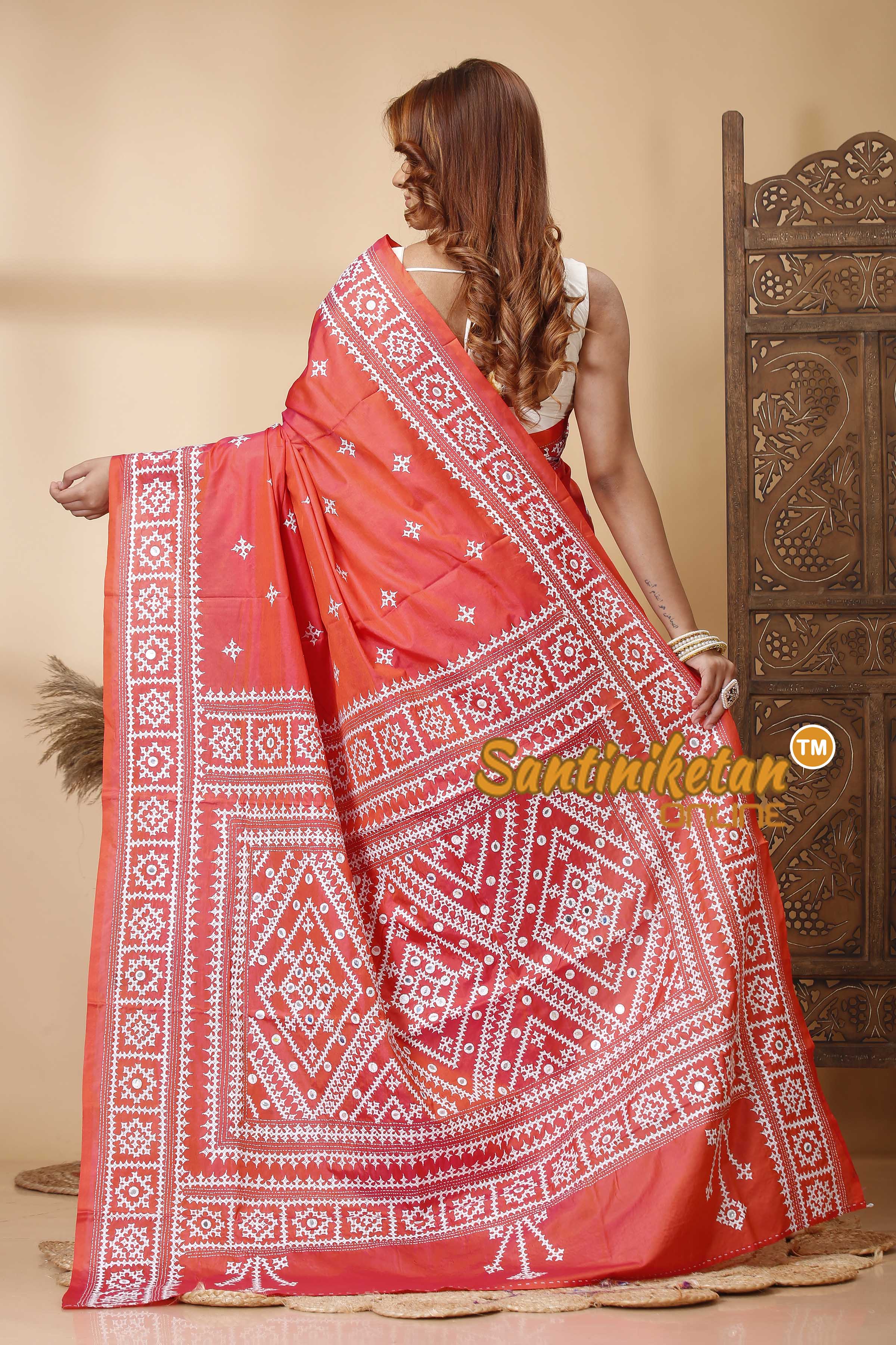 Butter Silk Gujrati Stitch Saree SN202521356