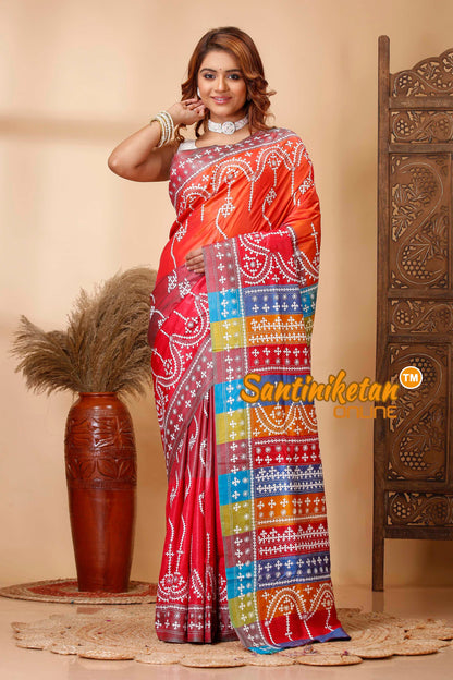 Pure Bishnupur Silk Gujrati Stitch Saree SN202521386