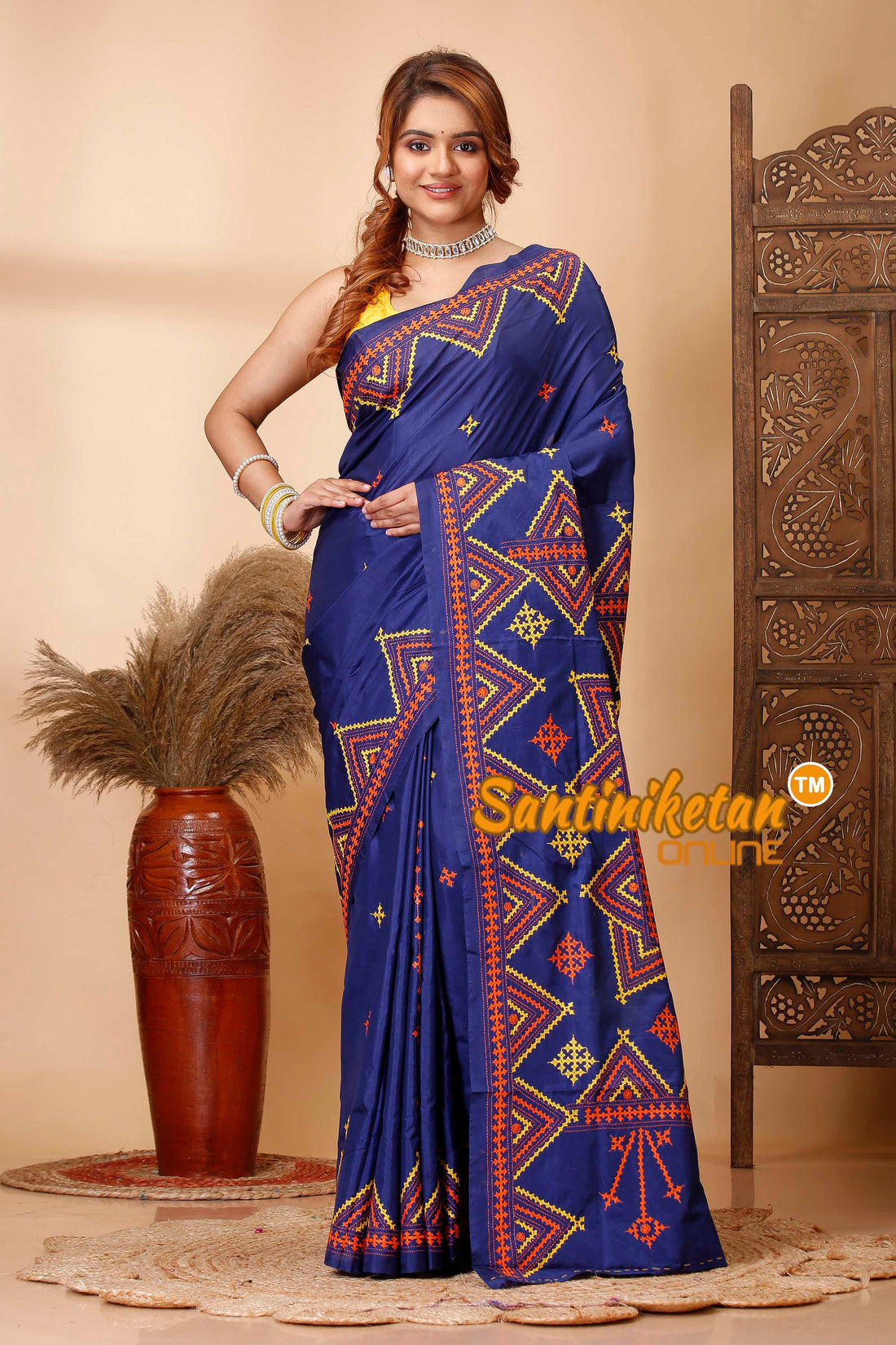 Butter Silk Gujrati Stitch Saree SN202521410