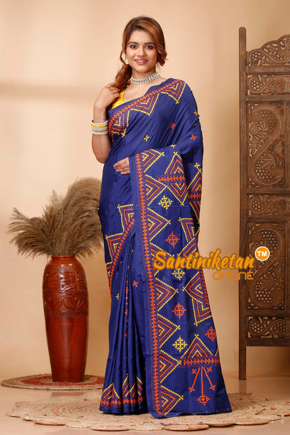 Butter Silk Gujrati Stitch Saree SN202521410