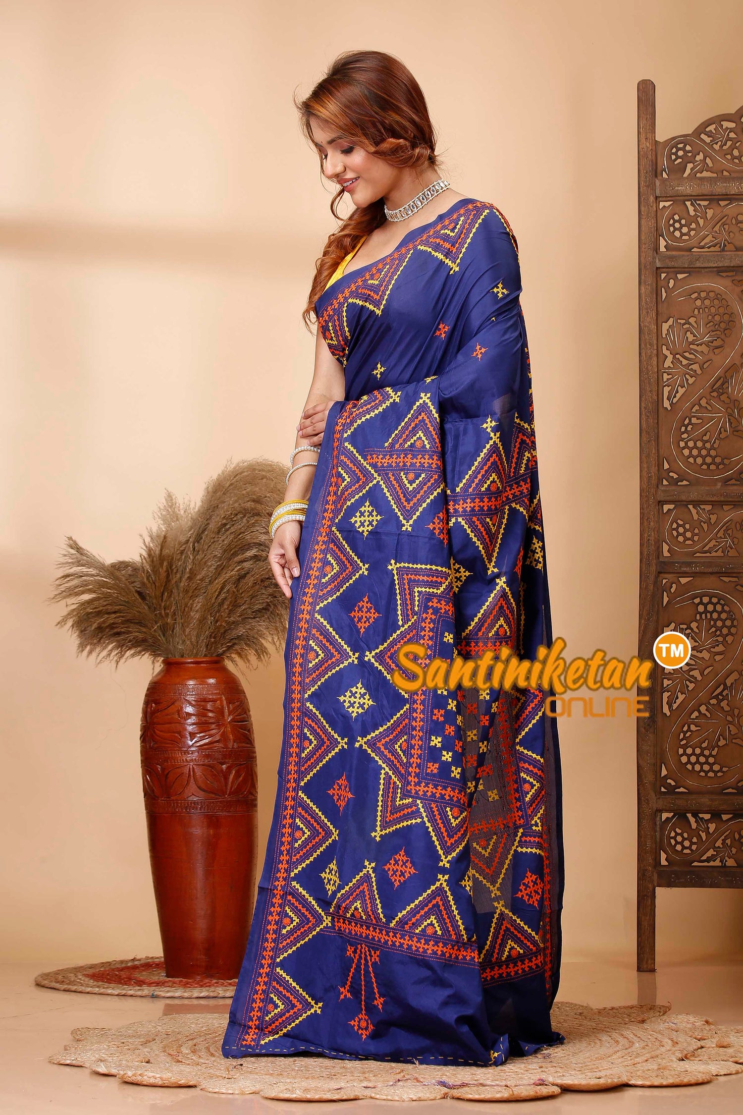 Butter Silk Gujrati Stitch Saree SN202521410