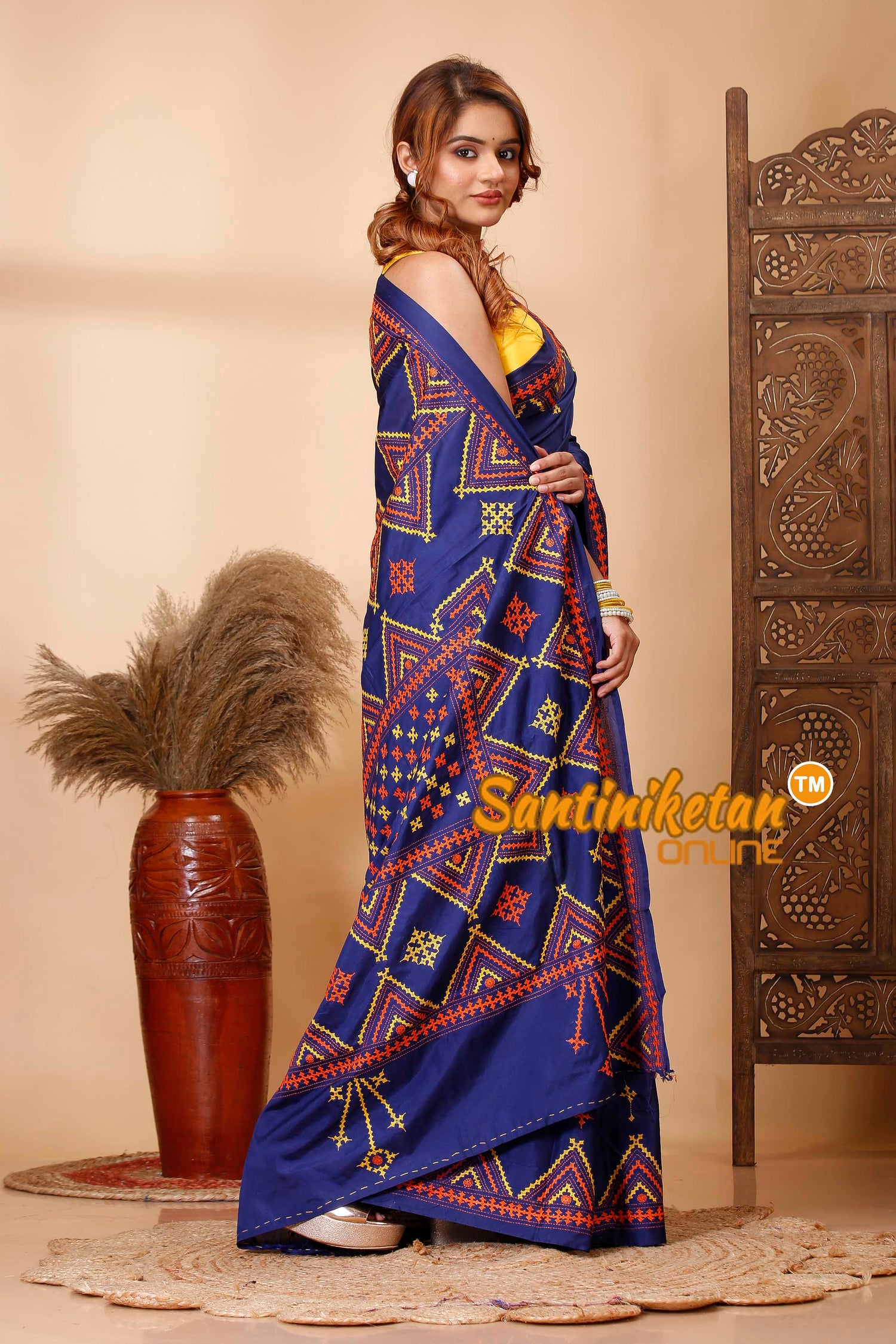 Butter Silk Gujrati Stitch Saree SN202521410