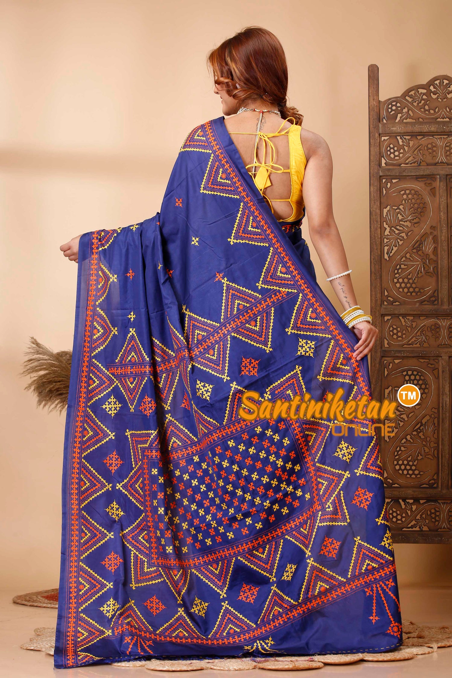 Butter Silk Gujrati Stitch Saree SN202521410