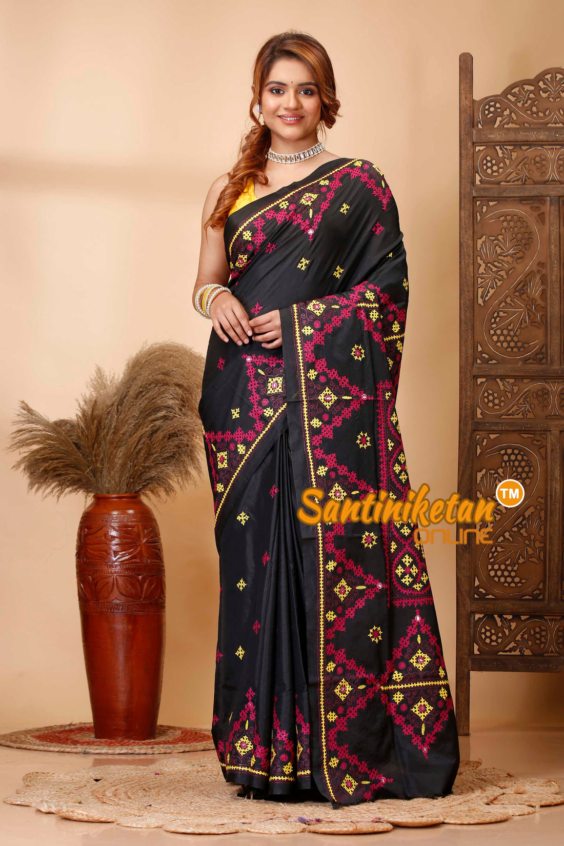 Butter Silk Gujrati Stitch Saree SN202521416
