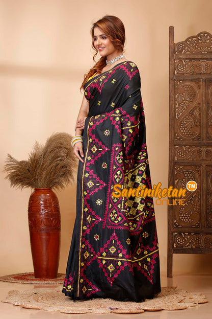 Butter Silk Gujrati Stitch Saree SN202521416